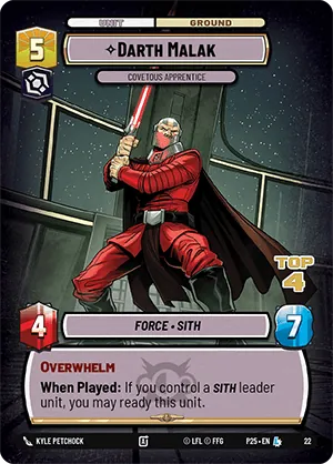 Darth Malak — PQ Top 4