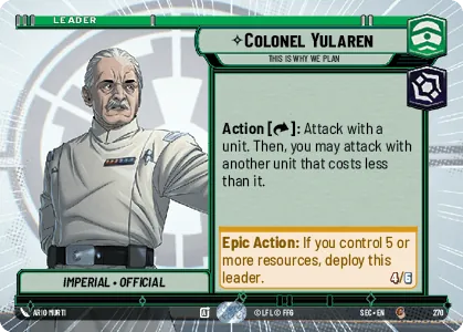 Colonel Yularen — Hyperspace