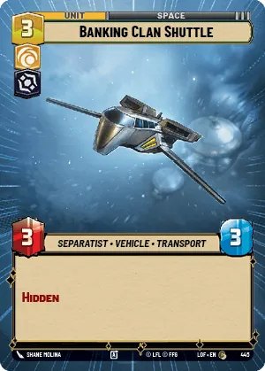 Banking Clan Shuttle — Hyperspace