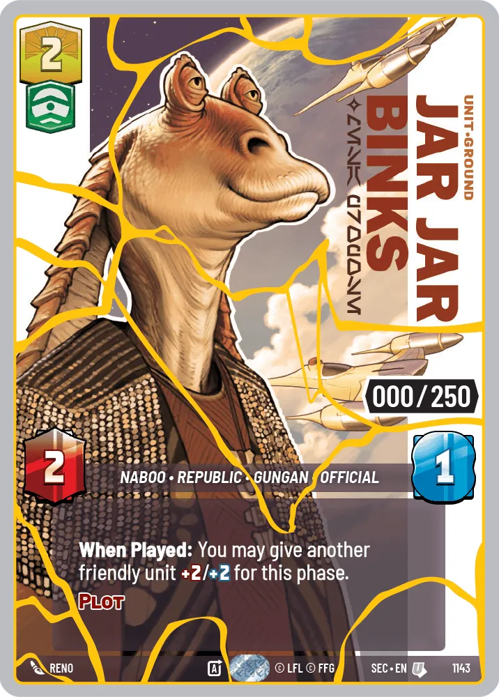 Jar Jar Binks — Serialized Prestige - Yellow Gold