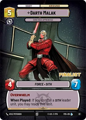 Darth Malak — PQ Finalist