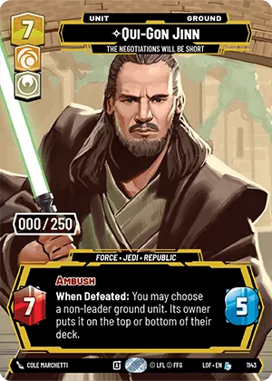 Qui-Gon Jinn — Serialized Prestige